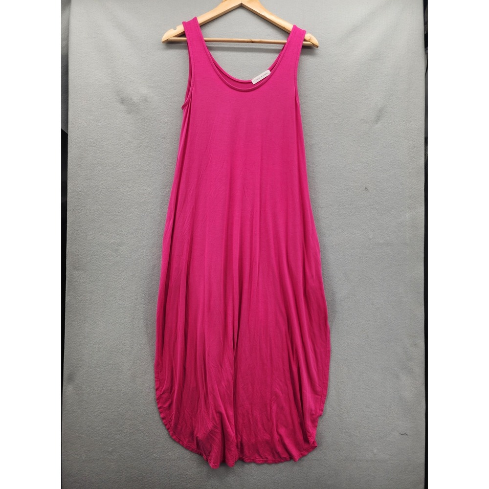 Chris & Carol‎ Magenta Pink Sleeveless Maxi Dress Pockets Tulip Hem Small Boho